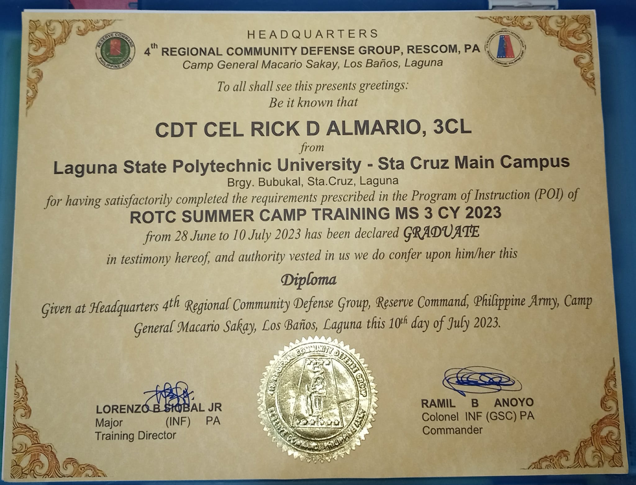 Certificate 3